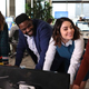 Jennie Pierson, Ron Funches, Vanessa Hudgens, and Danny Pudi star in Powerless (Photo: Evans Vestal Ward/Warner Bros/NBC)